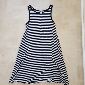 black and white striped dress